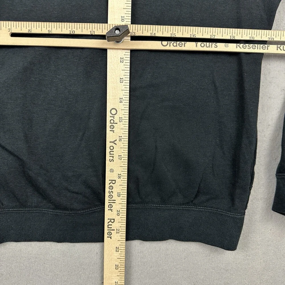 Nike Hoodie Women Medium Black Solid Gold Swoosh Spell Out Sweatshirt M